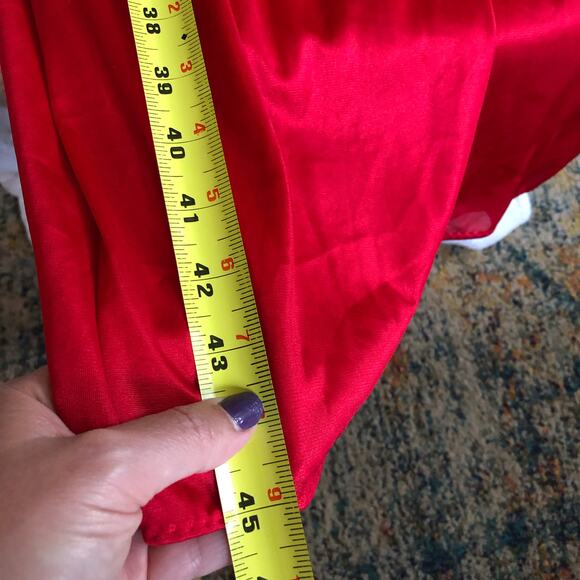 VTG Adonna Lace & Satin Nightgown Slip Dress S Red Long USA Lingerie Romantic - Picture 13 of 13